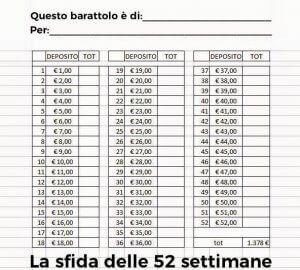 52 settimane money challenge in euro 